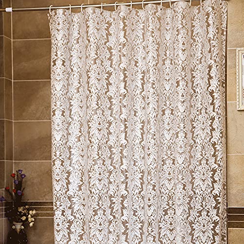 LCAWEI Duschvorhang, weiße Blumen, wasserdicht, PEVA, 200 cm lang – extra breit, 300 cm, schimmelresistent, Duschvorhang für Badezimmer (240 x 200 cm) von 通用