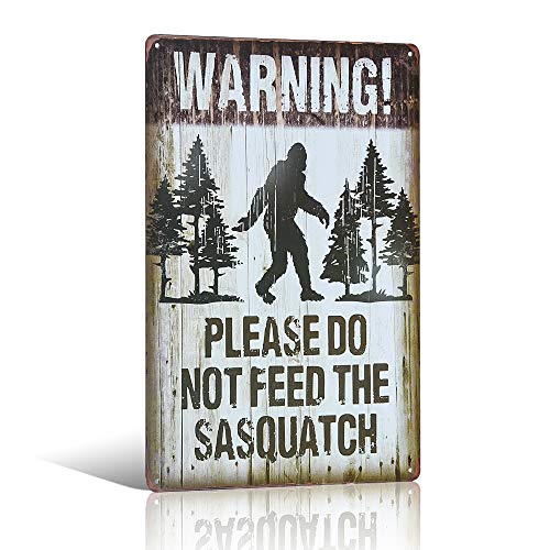 Lustiges Straßenschild mit Aufschrift „Warning Please Do Not Feed The Sasquatch“, Vintage-Dekor von 不适用