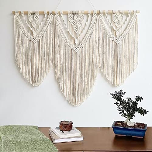 通用 Makramee Wandbehang Tapisserie Boho Makramee Tapisserie Gewebt Home Wandbehang Pediment (Muster C) von Molyrrd