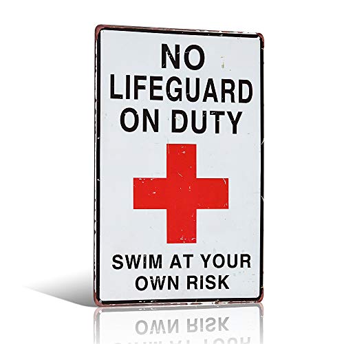 Metallschild "No Lifeguard On Duty Swim At Your Own Risk" von 不适用