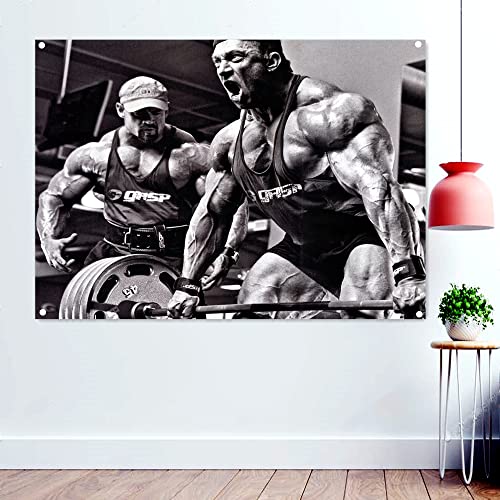 Motivierende Tapete, Motiv: Best Bodybuilding, Motiv: Flagge, Fitnessstudio, Wand-Hintergrund, zum Aufhängen, für Sport, Fitness, Workout, Wandteppich, 96 x 144 cm von 通用