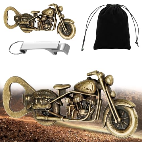 Motorrad-Bierflaschenöffner, Vintage-Motorrad-Geschenke für Männer, coole Flaschenöffner, Neuheit, Metall, Bronze, Barklinge, Vater, Geburtstagsgeschenk für Ehemann, Freund, Papa von 通用