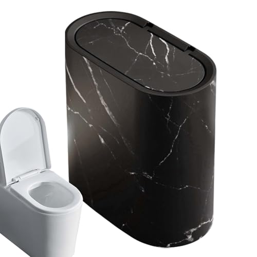 Mülleimer – kleiner Mülleimer mit Deckel | Mülleimer oder Schlafzimmer | kompakter dekorativer Mülleimer mit schmalem Deckel für Kollegen, Küche, Haus, Innenbereich von ノーブランド品