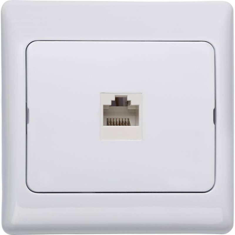 OBI ISDN Telefondose Rea Polarweiß mit Rahmen von -