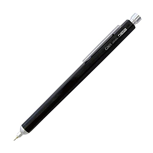OHTO Needle-point GRAND STANDARD, Black: Feinminen Kugelschreiber in Schwarz mit eloxiertem Aluminium-Gehäuse und einer 0,7 mm Needlepoint-Mine zum Nachfüllen (schwarz). von オート