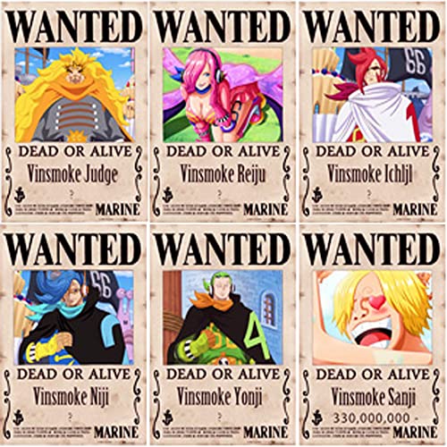 通用 One Piece Wanted Poster 42 cm × 29 cm Anime Wandaufkleber (Vinsmoke Family) von 通用