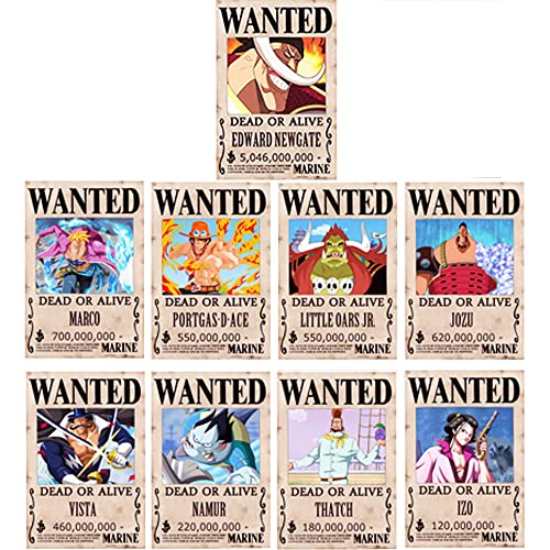 通用 One Piece Wanted Poster 42 cm × 29 cm Anime Wandaufkleber (Whitebeard Piraten) von 通用