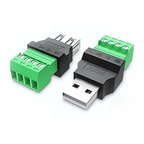 PENGLIN Stück USB 2.0 Typ A Stecker/Buchse auf 4 poligen Schraubanschluss-Adapter Anschluss, Tragbarer Steckbarer Klemmenstecker Adapter Konverter 300V 8A von 通用