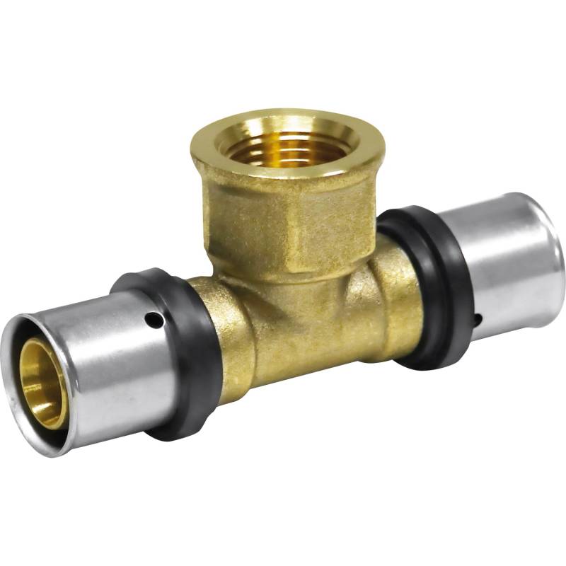 Press-T-Stück Messing 16 mm x Rp 1/2 x 16 mm von -