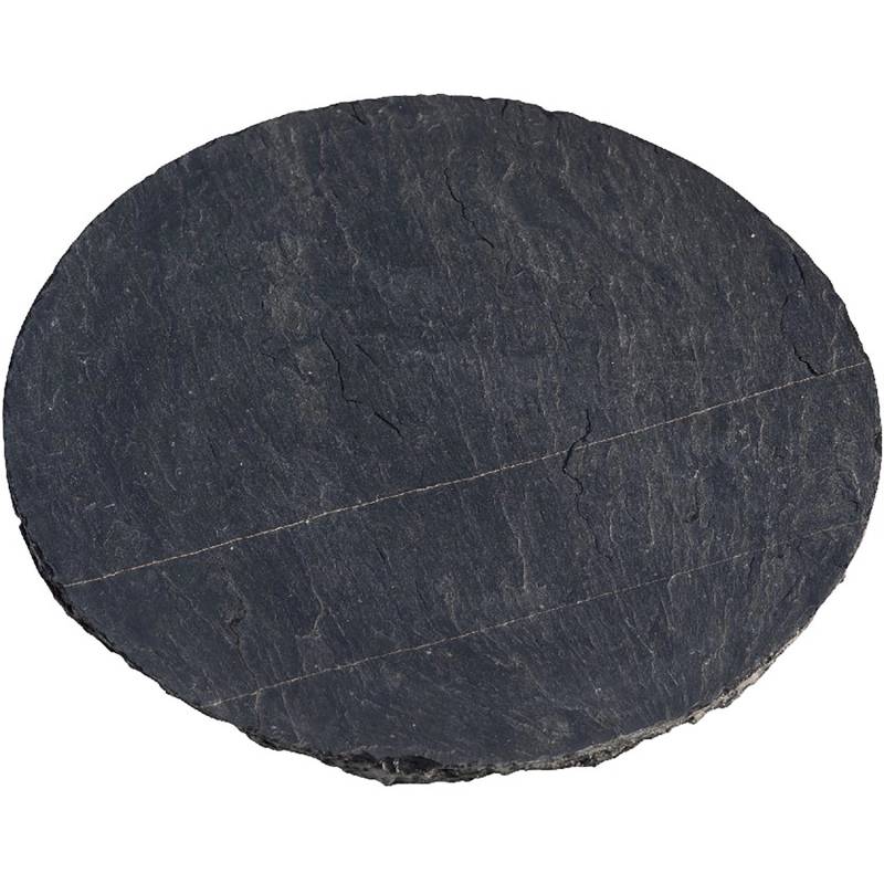 Schiefer-Trittplatte Graphit-Schwarz rund Ø 40 cm x H 2 cm von -