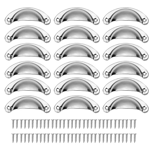 通用 Schubladengriffe, verchromte Griffe mit Schrauben für Schubladen, Schränke, Schränke, Küchenzubehör, silberfarben, 16 Stück von 通用