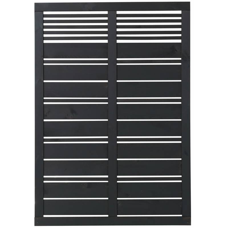 Plus Holz Sichtschutzzaun Silence Nadelholz Schwarz 120 cm x 170 cm von Plus