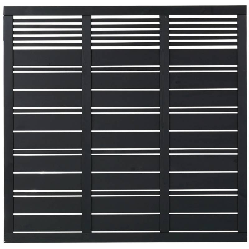 Plus Holz Sichtschutzzaun Silence Nadelholz Schwarz 176 cm x 170 cm von Plus