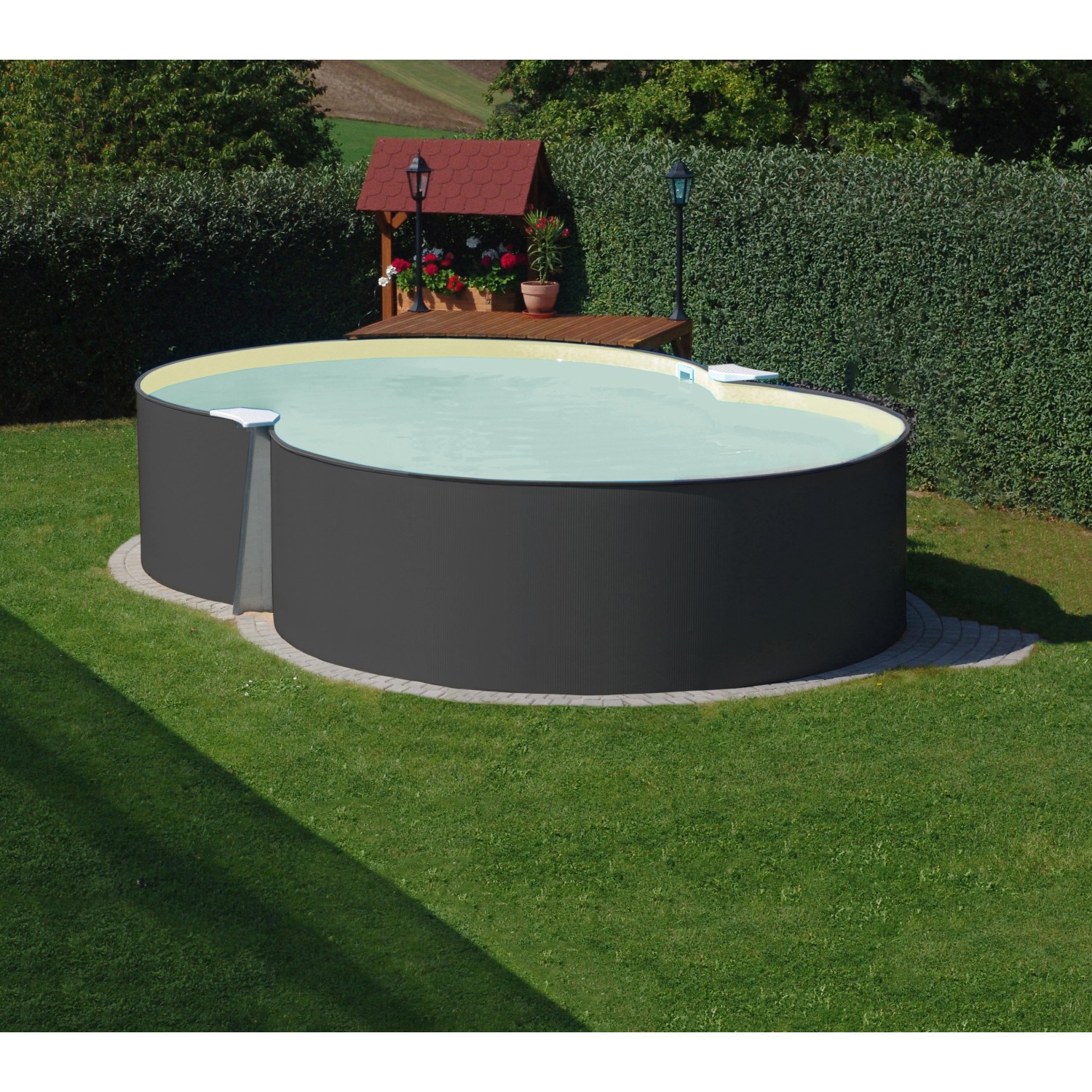 Summer Fun Achtformbecken Anthrazit 540 cm x 350 cm x 120 cm Summer Fun Achtformbecken Anthrazit 540 cm x 350 cm x 120 cm von -