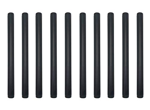 Temperguss Rohr für Möbelbau mit 1/2 Zoll Gewinde für DIY Kleiderstange im Industrial Loft Design, Pulverbeschichtet Wasserrohr in schwarz für DIY Kleiderschrank (35cm) von 通用