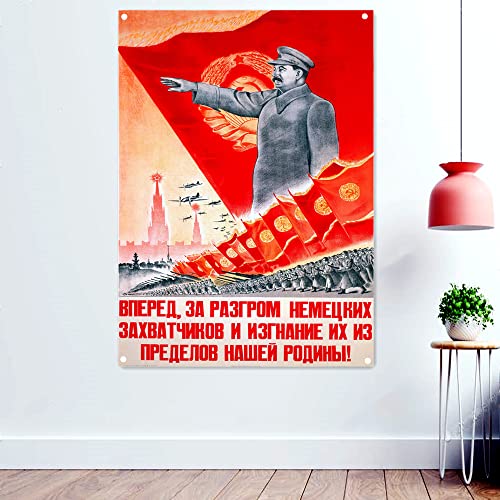 The Greatest Sowjet Propaganda Poster Banner Flaggen Sowjetunion CCCP UdSSR Präsident Stalin Tapete, Wandbild, Heimdekoration, 96 x 144 cm von 通用