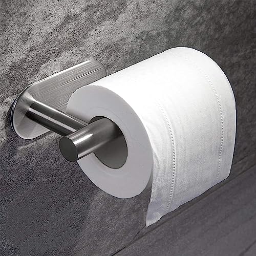 Toilettenpapierhalter, Toilettenpapierhalter ohne Bohren für Bad und Waschraum, SUS304 Edelstahl Nickel gebürstet (Silber), ONE Size von CHJIEJIE