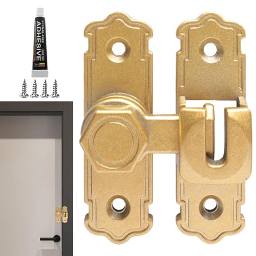 Türschieberiegel – Türschlossriegel | kein Bohren für den Innenbereich, Sicherheitshaken, Türriegel | Metallsicherheit im Schlafzimmer, Balkon, Küche, Hinterhof, Scheune, Wohnungsschloss Hardware von ノーブランド品