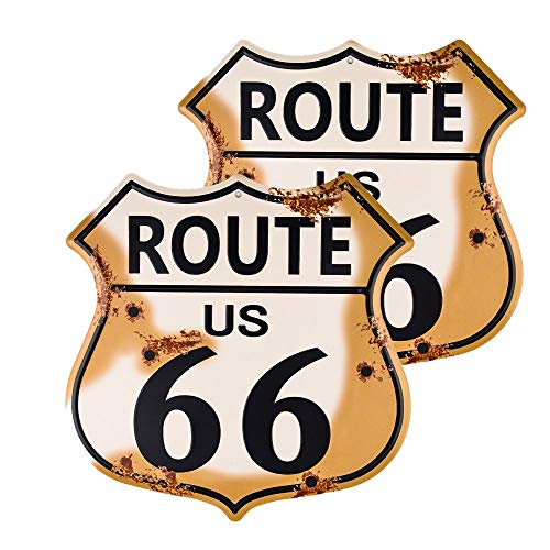 不适用 US Route 66 Blechschild, 27,9 x 27,9 cm, 2 Stück von 不适用