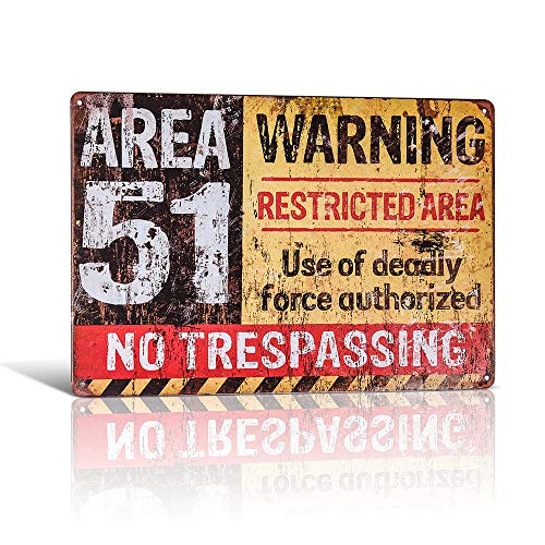 Vintage Blechschilder Metall Poster Retro Reproduktion Area 51 Do Not Enter Warnung Poster von 不适用
