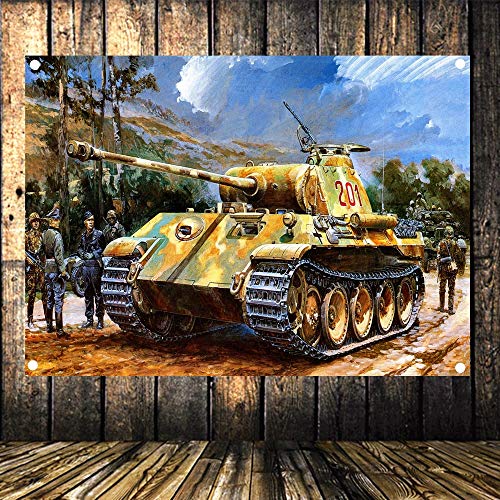 WW II Wehrmacht King Tiger Panzer Panzer Militär Poster Flagge Banner Wanddekoration Armee Panzer HD Tapeten 96 x 144 cm von 通用