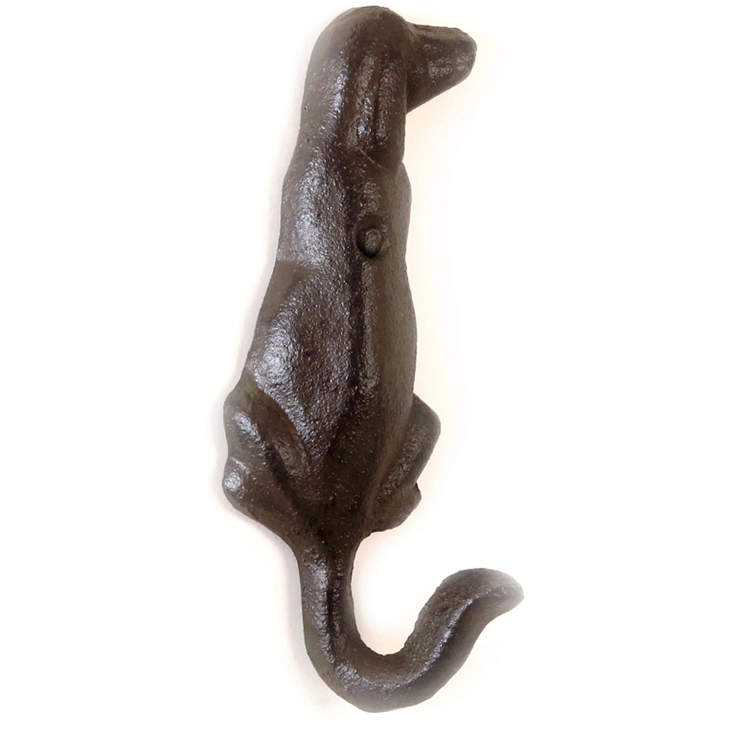 Wandhaken Hunderücken mit einem Haken aus Gusseisen in Braun 17 cm von -