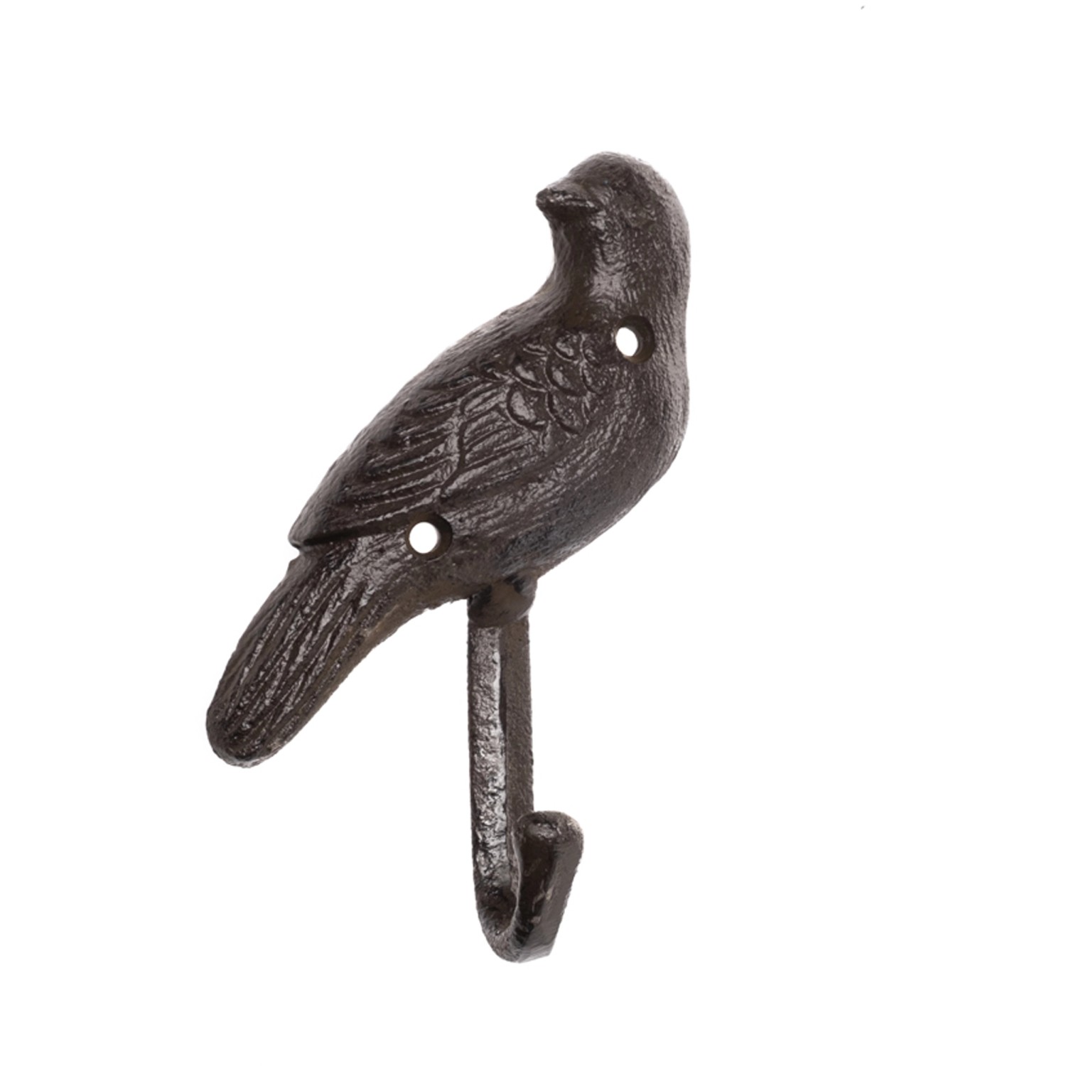 Wandhaken Vogel mit einem Haken aus Gusseisen in Braun 12 cm von -