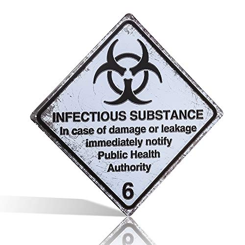 Warnschild mit englischer Aufschrift „Warning Infectious Waste Council“ (evtl. nicht in deutscher Sprache) von 不适用