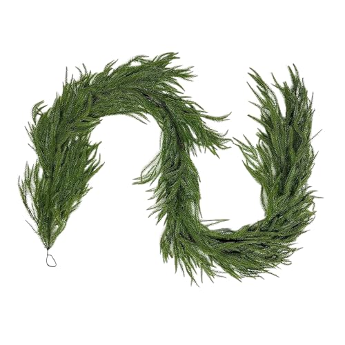 Weihnachtsgirlande aus künstlichem Kiefernholz – realistischer Urlaubskranz mit Dekorationen, ideal für Innen- und Außendekoration für Türen, Tische, Kamine, Geländer, Veranden und saisonale Partys von ノーブランド品