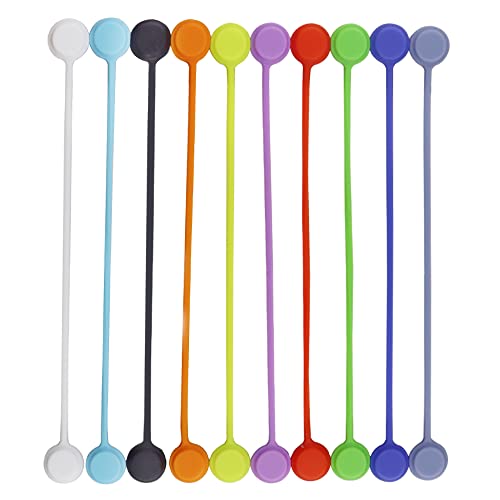 JaneYi 10 Stück Silikon Magnet Kabelbinder Wiederverwendbare Magnetische Kabelbinder Clips Bunte Magnetische Kabelbinder Magnet Kabelbinder für Zuhause Büro Schule von JaneYi