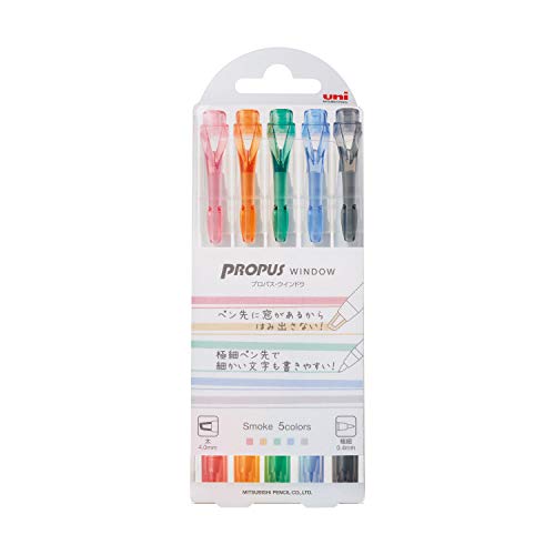 uni Propus Window Smoke Color, 5 Farben Set (Pus-103T 5C3) von 三菱鉛筆