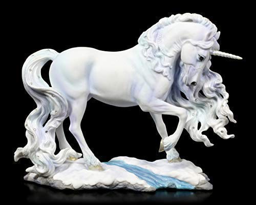 Fantasy-Figur weißes Einhorn mit sehr Langer Mähne - Pure Spirit | Dekofigur mit Schmucksteinen verziert, handbemalt Veronese Statue von 0