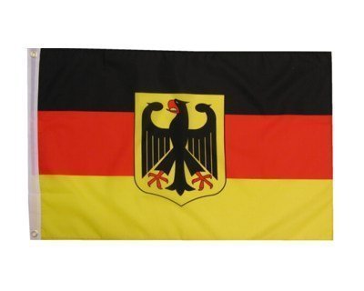 Hochwertige Deutschland Fahne Flagge mit Bundesadler 150 x 90 cm 2 Ösen von 0