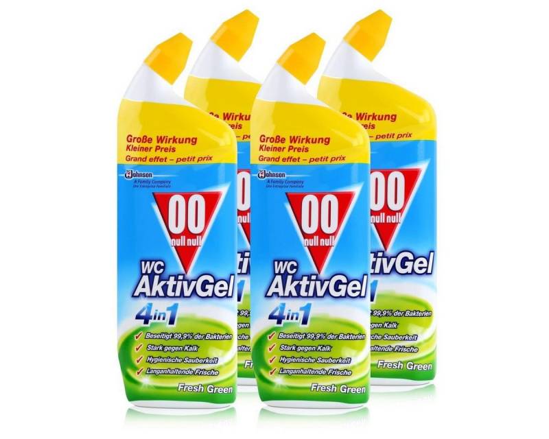 00 Null Null 00 null null WC Aktiv Gel 4in1 Fresh Green 750ml - Stark gegen Kalk (4 WC-Reiniger von 00 Null Null