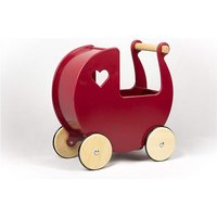MOOVER Toys - Dänischer Designer Holz-Puppenwagen (solid rot) / dolls pram solid red von MOOVER Toys