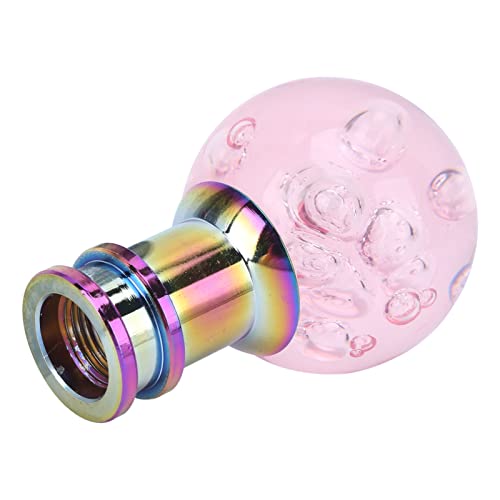 01 02 015 Schaltknauf, Acryl-Pink-Kristallblase, bequemer Griff, Schaltknauf mit 3 Gewindeadaptern für das Auto von ZOUXO