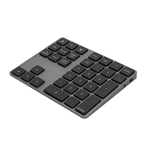 01 34-Tasten-Tastatur, BT-Tastatur, Aluminiumlegierung Typ-C-Tastatur Omnidirektionale PC-Nutzung für PC-Computernutzung(Black, Green) von 01