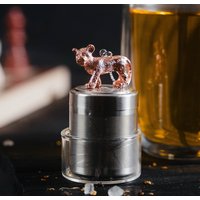 Löwen-Teesieb Edelstahl-Blattsieb Mit Glasschale von 01liv