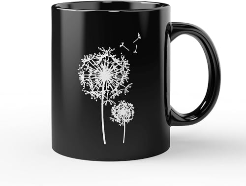 Pusteblumen-Kaffeetasse, 237 ml, glänzend schwarz von 03