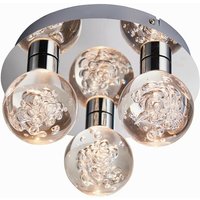 Endon Versa - LED 3 Light Badezimmer Flush Chrome, Acryl Bubble Effect IP44 von Endon