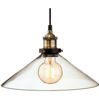 Firstlight Products - Firstlight Empire - 1 Light Dome Deckenanhänger Antik Messing, Klarglas, E27 von FIRSTLIGHT PRODUCTS