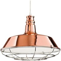 Firstlight Manta - 1 Light Dome Deckenanhänger Kupfer, Chromgrill, E27 von FIRSTLIGHT PRODUCTS