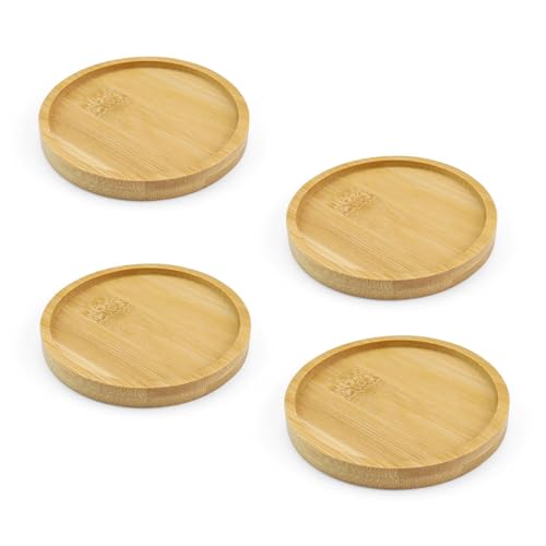 0XBIT Kerzenuntersetzer, 4 Stück Kerzenteller, Untersetzer Holz 8 x 8 cm, Rundes Rillendesign, rutschfest, Geeignet für Trinkgläser, Kerzenhalter 0XBIT Kerzenuntersetzer, 4 Stück Kerzenteller, Untersetzer Holz 8 x 8 cm, Rundes Rillendesign, rutschfest, Geeignet für Trinkgläser, Kerzenhalter von 0XBIT