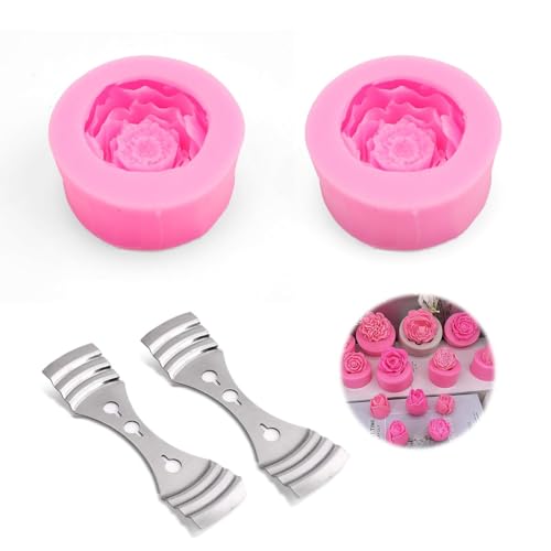 0XBIT Silikonform Blumen, 2 Stück Silikonformen Gießformen Blumen, Blumen Kerzen Formen Silikonzum mit Kerzenhalter zum Backen in der Küche, Duftende Gipskerzen 0XBIT Silikonform Blumen, 2 Stück Silikonformen Gießformen Blumen, Blumen Kerzen Formen Silikonzum mit Kerzenhalter zum Backen in der Küche, Duftende Gipskerzen von 0XBIT