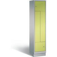 C+P Z-Spind Classic, 1 Abteil, HxBxT 1800x420x510 mm, RAL 9006 Weißaluminium, 1108060 RDS Viridingrün von C+P