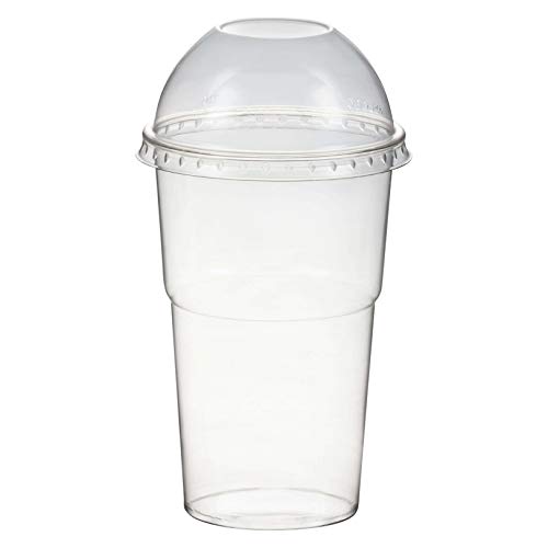 50 Stk. Smoothiesbecher Dessertbecher + Domdeckel 300 ml Ø78mm, PET, glasklar von FALAMBI