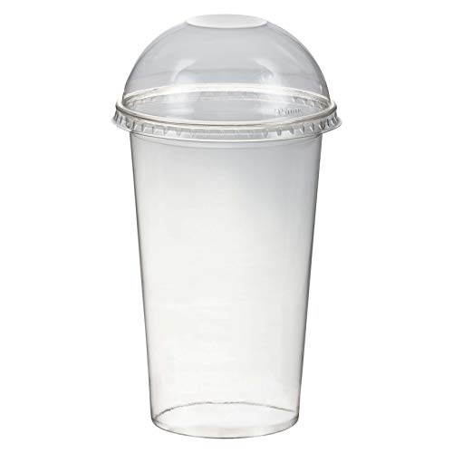 50 Stk. Smoothiesbecher Dessertbecher + Domdeckel 500 ml Ø95mm, PET, glasklar von FALAMBI