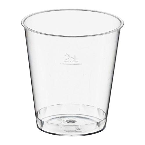 500 Stk. Einweg-Schnapsglas 2cl, PS, mit Eichstrich, transparent glasklar von 1-PACK