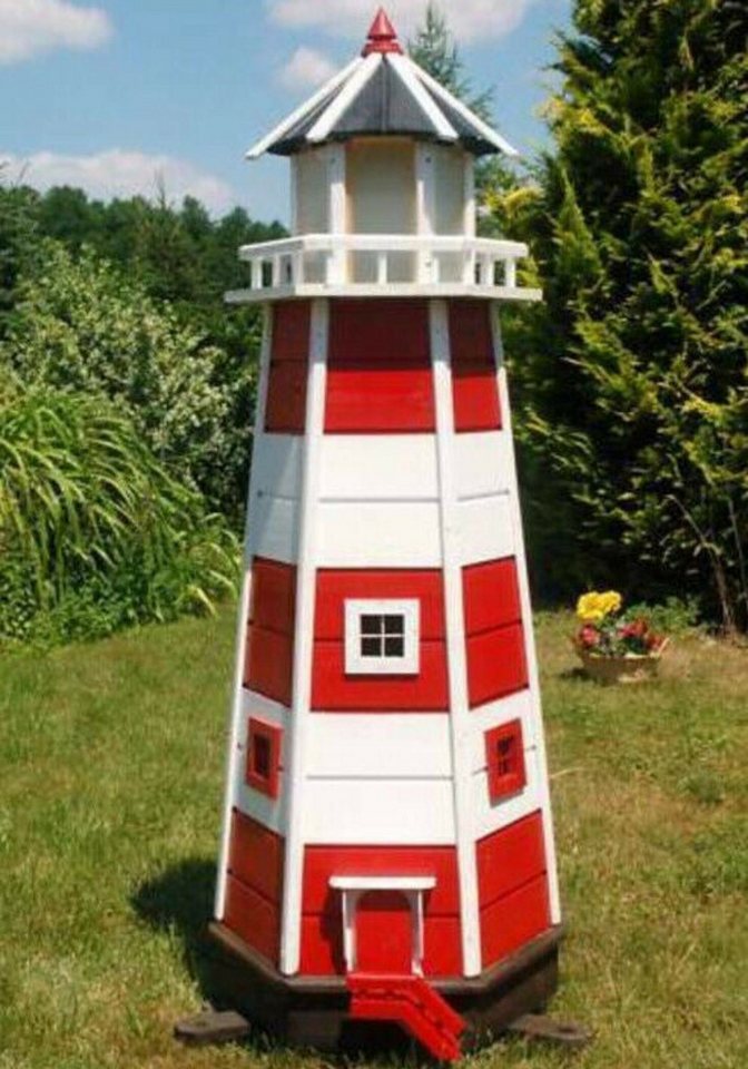 DEKO VERTRIEB BAYERN Gartenfigur XXL Premium Leuchtturm 140cm mit Solar LED Beleuchtung 1,40 m von DEKO VERTRIEB BAYERN