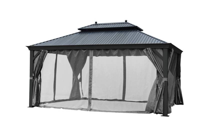 DEKO VERTRIEB BAYERN Pavillon XXL Premium Alu Garten Pavillon 3x3,65 m mit festen Aludach von DEKO VERTRIEB BAYERN